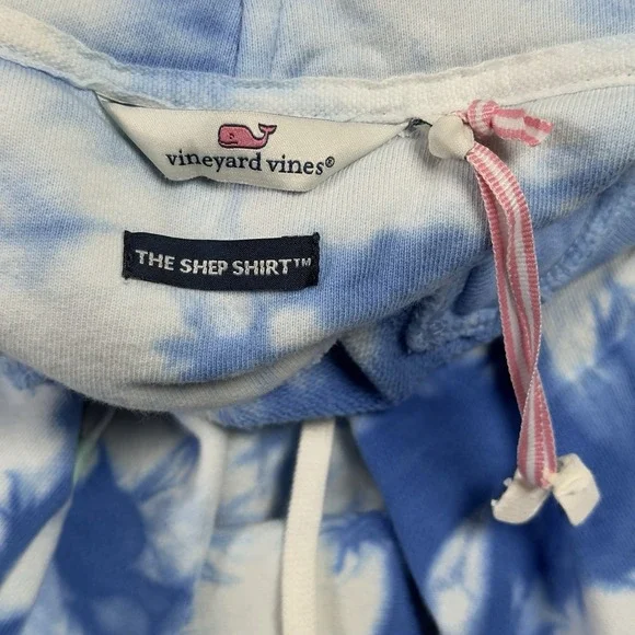 Vineyard Vines Tie-Dye Funnel Neck Shep Shirt Women's M Blue Sweater Sweatshirt - Picture 3 of 9